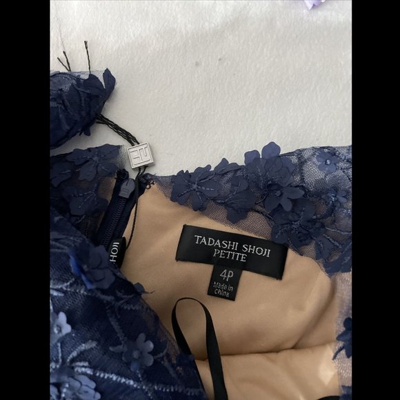 NEW $588 Tadashi Coriander Embroidered Tulle Gown - Picture 5 of 12